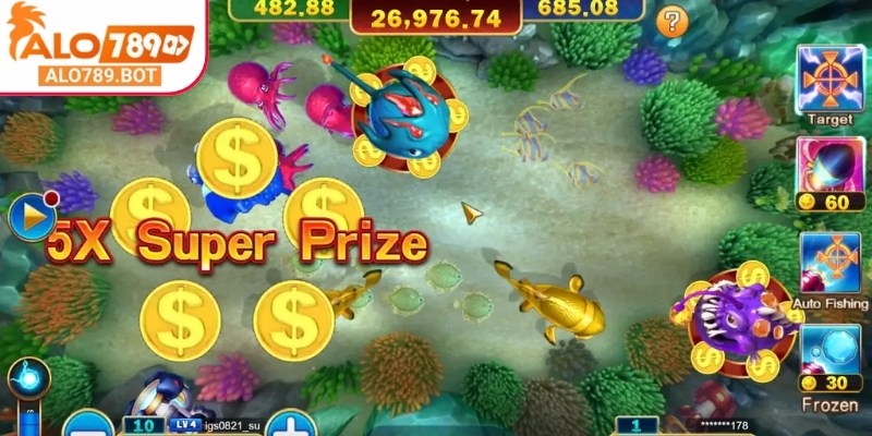 Jackpot Fishing Alo789 – Game Bắn Cá Săn Hũ Siêu Hấp Dẫn 3 Các loại phòng được chia theo mức cược, độ khó và giá trị quà tặng