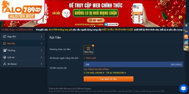 Các yếu tố cần chuẩn bị trước khi nạp rút tiền Alo789